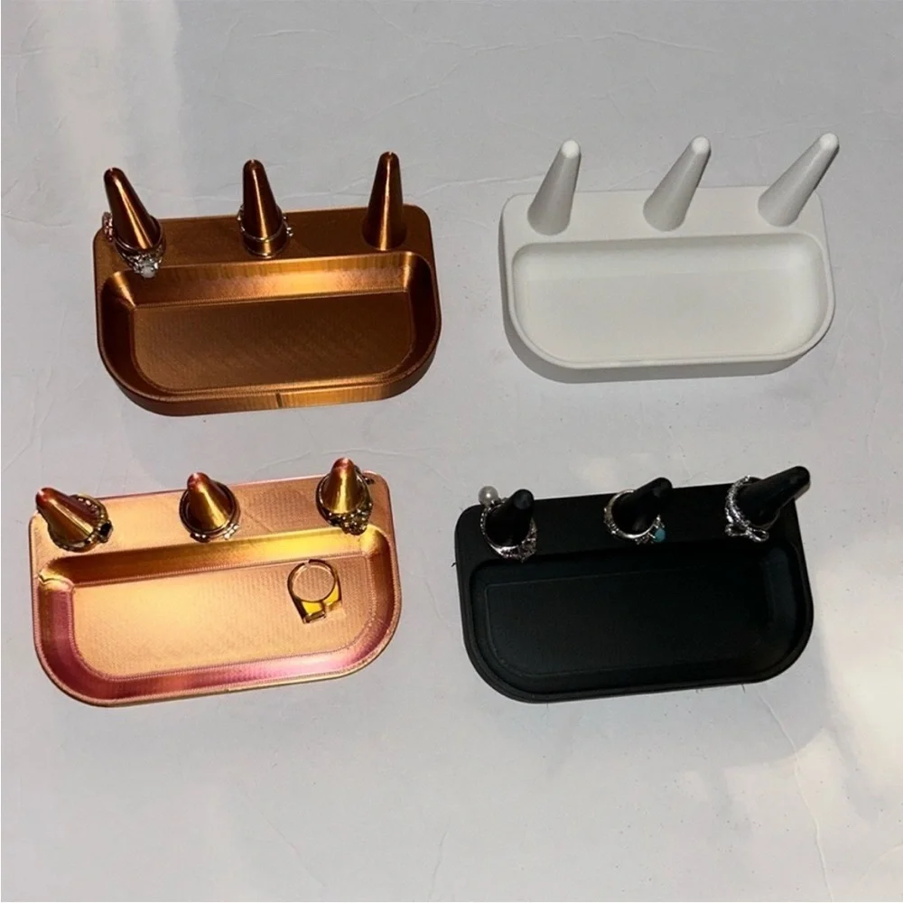 Ring Holders organizer in Black, White, Gold, and Bronze